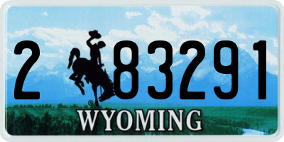 WY license plate 283291