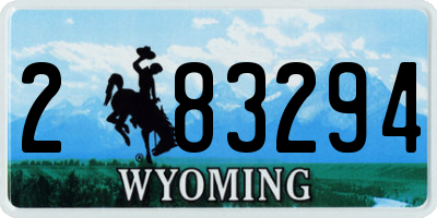 WY license plate 283294