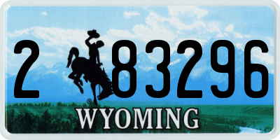 WY license plate 283296