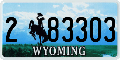 WY license plate 283303