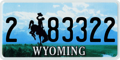 WY license plate 283322