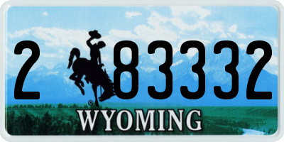 WY license plate 283332