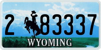 WY license plate 283337