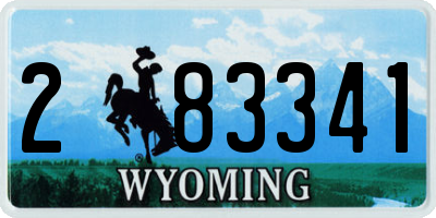 WY license plate 283341