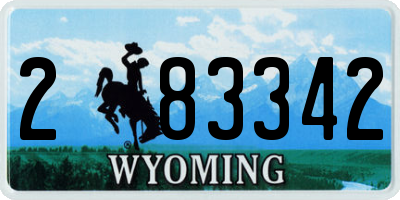 WY license plate 283342