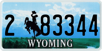 WY license plate 283344