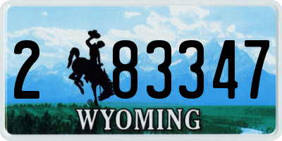 WY license plate 283347