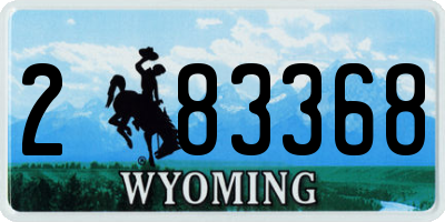 WY license plate 283368