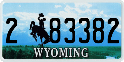 WY license plate 283382