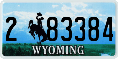 WY license plate 283384