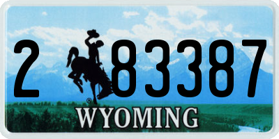 WY license plate 283387