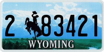WY license plate 283421