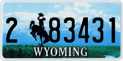 WY license plate 283431