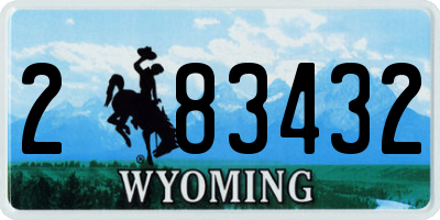 WY license plate 283432