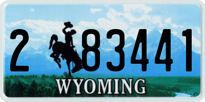 WY license plate 283441