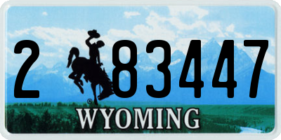 WY license plate 283447