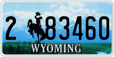 WY license plate 283460