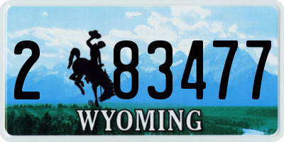 WY license plate 283477