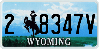 WY license plate 28347V