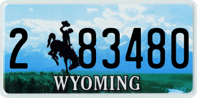WY license plate 283480
