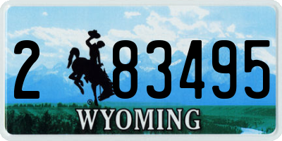 WY license plate 283495