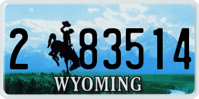 WY license plate 283514