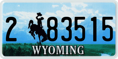 WY license plate 283515