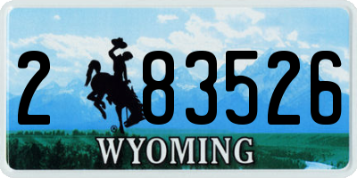 WY license plate 283526