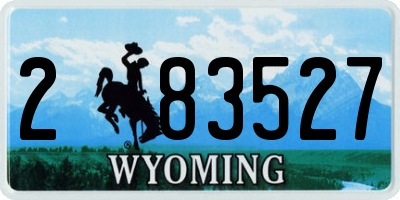 WY license plate 283527