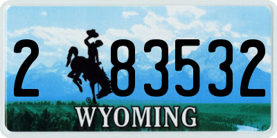 WY license plate 283532