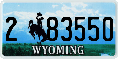 WY license plate 283550