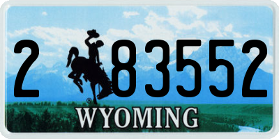 WY license plate 283552