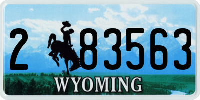 WY license plate 283563