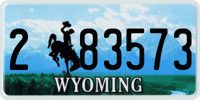 WY license plate 283573