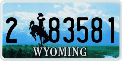 WY license plate 283581