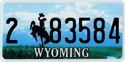 WY license plate 283584