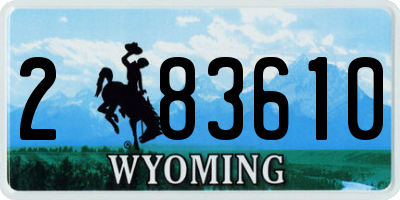 WY license plate 283610
