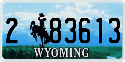 WY license plate 283613