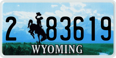 WY license plate 283619