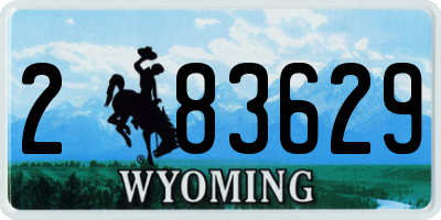 WY license plate 283629