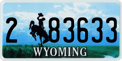 WY license plate 283633