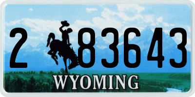 WY license plate 283643