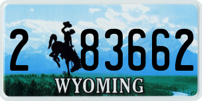 WY license plate 283662