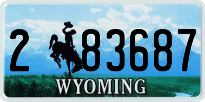 WY license plate 283687