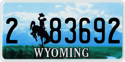 WY license plate 283692
