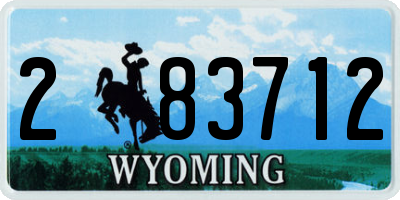 WY license plate 283712