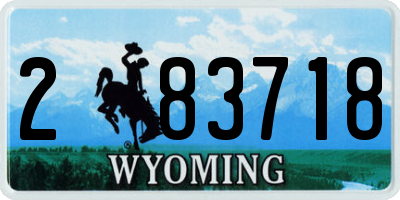WY license plate 283718