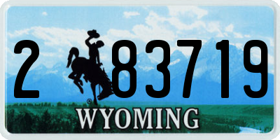 WY license plate 283719