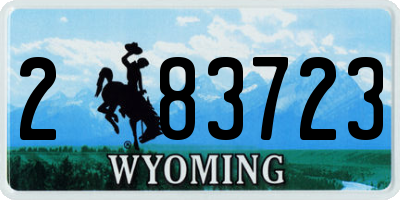 WY license plate 283723