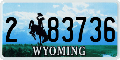 WY license plate 283736